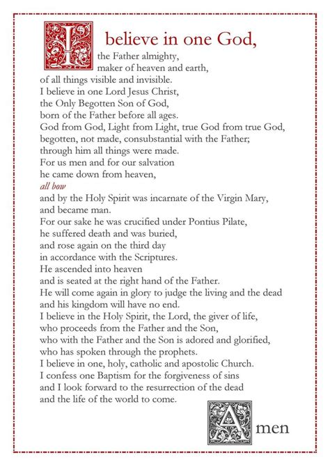 catholic nicene creed in english.